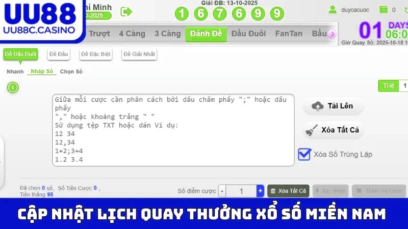 Cập nhật lịch quay thưởng Xổ Số Miền Nam